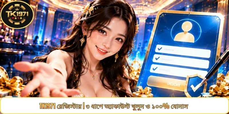 TK1971 রেজিস্টার | ৩ ধাপে অ্যাকাউন্ট খুলুন ও ১০০% বোনাস 
