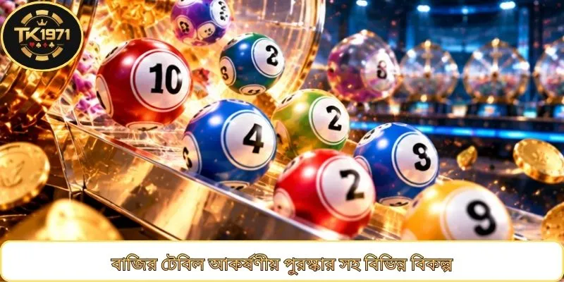 বাজির টেবিল আকর্ষণীয় পুরস্কার সহ বিভিন্ন বিকল্প
