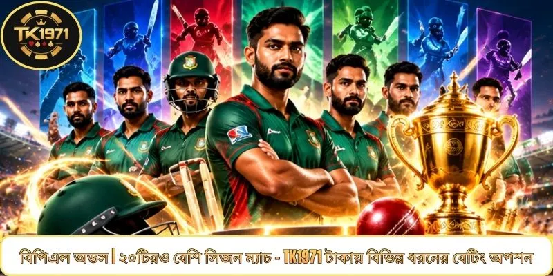 বিপিএল অডস | ২০টিরও বেশি সিজন ম্যাচ - TK1971 টাকায় বিভিন্ন ধরনের বেটিং অপশন