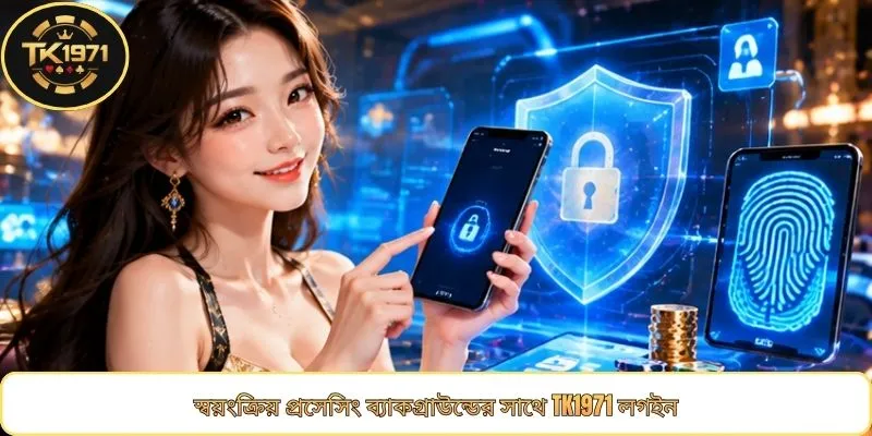 স্বয়ংক্রিয় প্রসেসিং ব্যাকগ্রাউন্ডের সাথে TK1971 লগইন